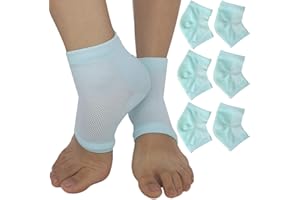 Moisturizing Cracked Heel Socks - Treat Dry Heels Fast Pain Relief from Cracking Feet with These Gel Heel Protector Pads for Women and Men by ARMSTRONG AMERIKA (3 Pairs) (Green)