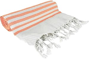 SoNiT home decor - Asciugamano Mare Cotone - Telo Mare Leggero - Telo Mare Cotone - Teli Mare - 100% Cotone - Arancio - 90x170