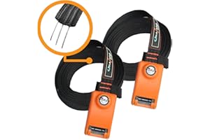 Onefeng Sports Lockable Tie Down Strap with 3 Stainless Steel Cables - 2 Pack
