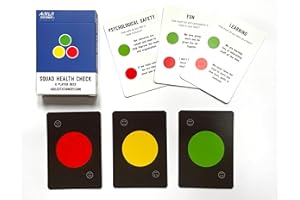 Agile Stationery Squad Health Check Cards for Team Retrospectives with 6 sets of Traffic Light cards