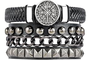 Eigso 1-2 pezzi di bracciali in pelle vichinga per uomini donne retrò classico 80s Bike bracciale gioielli per uomini donne