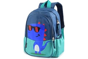 AUIRSHIKY Zaino Impermeabile per Bambini 3-7 Anni, Dinosauro Design per Asilo e Scuola Elementare - Gita per Ragazzi/Ragazze (Green)
