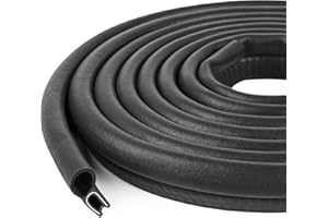 KIKERIKE Automotive Door Weather Stripping 20Ft/6.1M Car Door Rubber Edge Trim Seal Strip Gasket with Top Bulb Easy to Install for Car Bus Camper Boat RV Truck Doors and Home Applications
