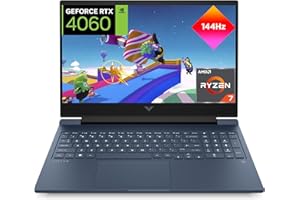 HP VICTUS 16-s0027ns - Ordenador portátil Gaming de 16.1" Full HD (AMD Ryzen 7 7840HS, 16GB RAM, 512GB SSD, NVIDIA GeForce RTX 4060, Sin Sistema Operativo) Blue - Teclado QWERTY Español