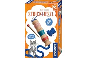 KOSMOS 712600 Strickliesel, aus Holz, Komplett-Set, Leichter Einstieg ins Stricken Lernen, für Kinder ab 5 Jahre, Bastel-Set mit Strick-Nadel und Wolle, Handarbeiten, DIY
