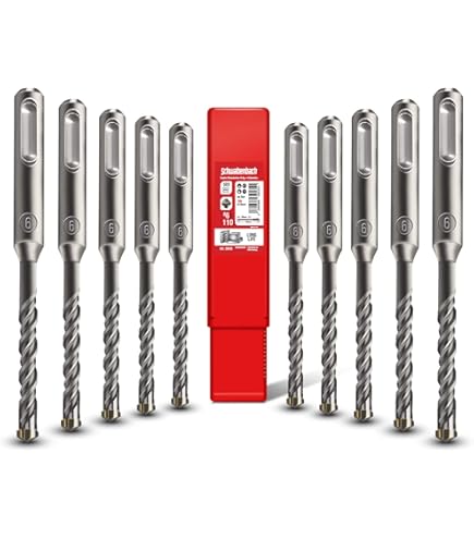CAVATINY SDS-Plus boorset, 5-delig, SDS-hamerboor voor beton, baksteen, cement, steen met 4 snijkanten, incl. maten 10, 12, 16, 22, 25 x 600 mm, SDS Plus-schacht geschikt voor boorhamer