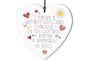 Dorothy Spring L'Amore è Quando Citazione Ispiratrice Cartello da Appendere a Forma di Cuore in Legno, Segno Decorativo Idea Regalo per Una Persona Speciale 10cm x10cm