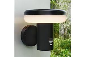 NBHANYUAN Lighting 4 Lighting Modes Outdoor Motion Sensor Wall Light,Outside PIR Wall Light SUS304 Stainless Steel Lighting Weatherproof Warm White for Garden,Porch,Black IP44 1000LM