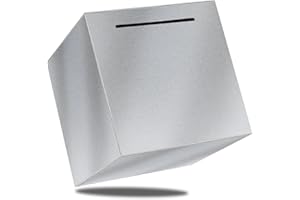 VGMANNTA Skarbonka dla dorosłych ze stali nierdzewnej, skarbonka oszczędnościowa, nieotwieralne skarbonki dla dorosłych i dzieci, skarbonka musi się złamać, aby otworzyć, pudełko na pieniądze, srebrna 14 cm