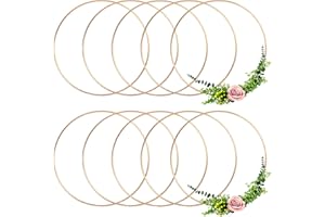 Anvin Metallringe zum Basteln 10cm Gold, Deko Ringe zum Aufhängen, Drahtringe zum Basteln, Bastelringe Metall für Wickeltechnik, Traumfänger, Floristik, Hochzeitskranz, Hoops(10cm Roségold 10 Stück)