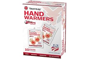 LITTLE HOTTIES Yaktrax Disposable Hand Warmers 10 Pack, Safe, Odorless, Air-Activated Heat for Outdoor Activities, Up to 8 Hours of Warmth per Pair, Orange