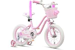 Glerc Daisy 12 14 16 Inch Girls Bike for 2-7 Years Kids with Stabilisers Basket Streamers and Bell,Multiple Colors