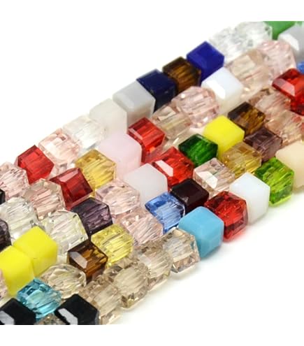 CRAFTYMELODY 1500 Stück Glasperlen Set - 6 Farben 3mm Quadratperlen Für Schmuckherstellung