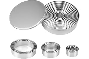 12 stycken kakskärare runda, kakmått set, kakmått rostfritt stål med förvaringslåda, 2,4 cm – 11,2 cm kakskärare rostfritt st
