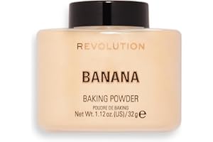 Revolution Beauty London, Loose Baking Powder, Prolongs Makeup Wear, Setting Banana, For Medium Skin tones, 32g
