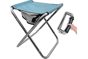 LYHLYA Taburete de camping, taburete plegable portátil de gran tamaño para adultos, soporta hasta 240 libras