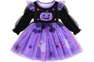 Kunyeah Halloween-tyllklänning för flickor – pumpa-tyllkostym