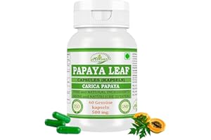 MORSAN NUTRAVEDA Papaya Leaf Capsules 500 mg 60 Vegan Units Papaya Leaf (Carica Papaya) Extract Capsules for Men and Women Ayurvedic Herbal Supplement/Remedies (1 Bottle of 60 Capsules)