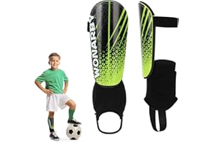 ‎WONARBY Schienbeinschoner Kinder Fussball Knöchelschutz Herren - Fußball Ausstattung Mit Verstellbarem Klettverschluss - Leicht Langlebig rutschfest für Jungen Mädche im Alter von 2 bis 18 Jahren