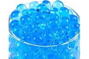ZOWOKI Water Beads for Vases 6,000 Plus - 50 g Water Gel Jelly Balls Vase Filler - Beads for Floating Candles Making, Wedding Party, Decorative Home Accessories Plants and Craft (50g Blue)
