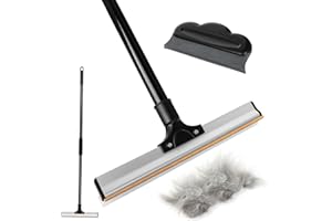 Dittybuy Carpet Rake - Double Sided Pet Hair Remover Carpet Brush with 1 Mini Pet Hair Remover, Carpet Scraper with Adjustable Long Handle, Lint Remover for Carpet, Sofa, Floor