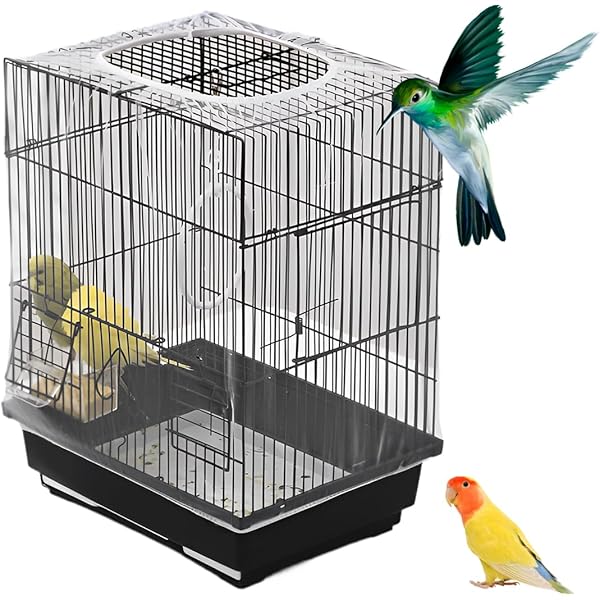 2 Coperture Universali Per Gabbie Uccelli - Rete Nylon Morbida, Regolabile 140-220cm, Nero E Bianco - Foto 7
