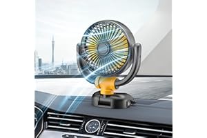 Berelin Auto Ventilator 12V, Auto Kfz Lüfter mit 360 Grad Drehbarer Saugnapf, Auto-Kühlluftventilator mit Zigarettenanzünder Leistungsstarke Leise Auto-Ventilatoren für LKW Van SUV RV Boot