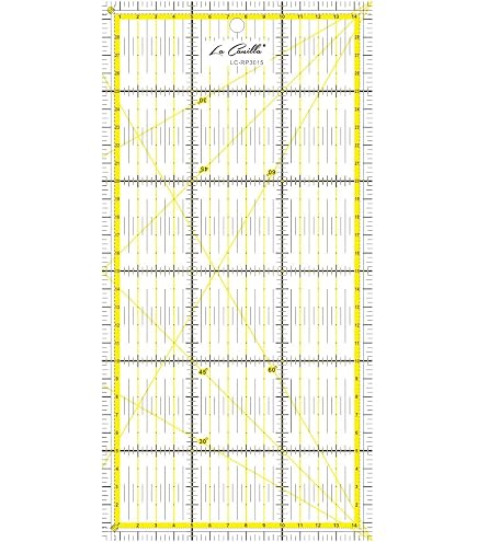 Righello Quadrato Trasparente KEARING 30,5 Cm – Per Cucito, Patchwork E Modellismo, Plastica PVC