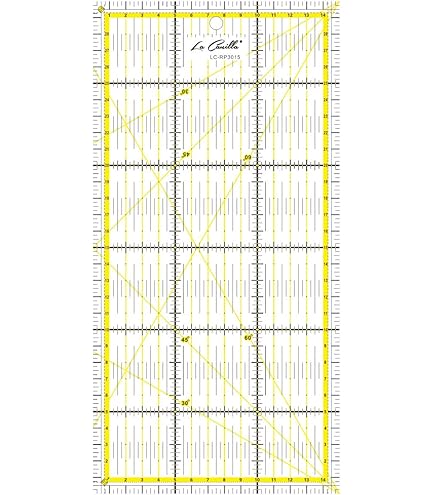 Righello Quadrato Trasparente KEARING 30,5 Cm – Per Cucito, Patchwork E Modellismo, Plastica PVC