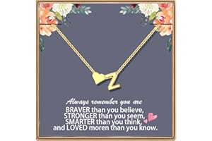 Sranich Heart Initial Necklace Gifts for Women Sister Girls,14K Gold-Plated Necklace,Adjustable Personalized Alphabet Letter Pendant,A-Z Alphabet Pendant Necklaces