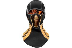 ROCKBROS Kominiarka Zimowa, Ciepla, Wiatroodporna, Oddychająca, Odblaskowa, Wielofunkcjonalna, Kask do Jazdy na Rowerze, Motocyklu, Biegania, dla Kobiet i Mężczyzn, Pomarańczowy+Czarny, Szaro+Czarny