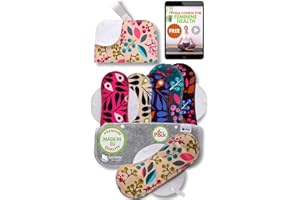 NATISSY Serviette Hygiénique Lavable Bio Coton; Lot de 6 + Sac (S+M) Petite Serviette Hygiénique Lavable Nuit FABRIQUÉE EN UE; Protection Hygienique Lavable Règles; Serviette Periodique Lavable Reutilisable