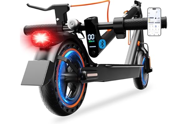 Trottinette Électrique Adulte antivol Ultra Legere, avec Clignotants et amortisseurs Autonomie 30km 350W 36V 7,8 Ah, Pneus Nid d’Abeille Increvables, Application Bluetooth Scooter Electrique Adulte