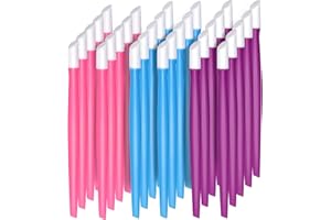 NAZUSA 30 Pieces Plastic Handle Nail Cuticle Pusher Rubber Tipped Nail Cleaner Colored Nail Art Tool for Men and Women Christmas Valentine's Day Giving(Blue, Purple and Pink)