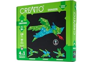Thames & Kosmos, 03523, Creatto: Dragon, Build 4 different models, Pterosaur, Parakeet & Dragonfly, Ages 10 +