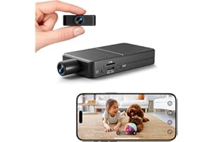 DIGIMORE Mini Camera Espion sans Fil, WiFi Camera Surveillance 10h Enregistrement Continu, Stockage Cloud Gratuit, Batterie 3000Mah, Détection Mouvement & Vision Nocturne, Intérieur/Extérieur