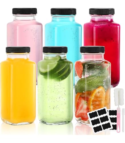 Lot 3 Bouteilles Verre 500ml HEFTMAN - Couvercles Hermétiques - Brosse Nettoyage Incluse - Pour Boissons Et Vinaigrettes