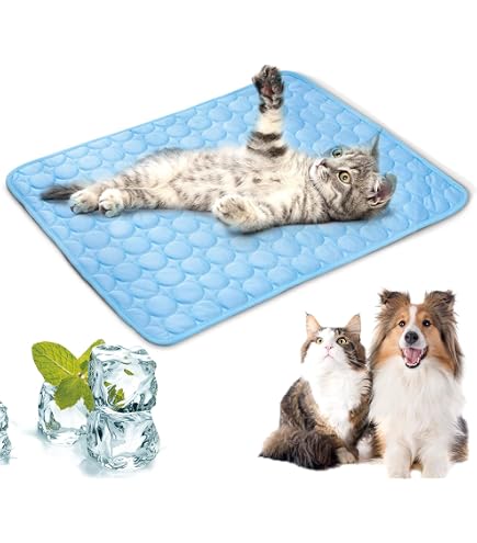 Tapis Rafraîchissant Pour Chien/chat 40x30cm - Auto-refroidissant, Lavable - Pour Petites/moyennes Tailles - Gris - 8