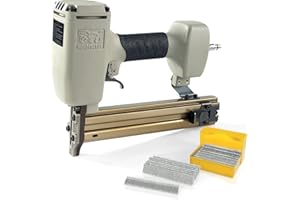 CHINA-TOP SILVER Woodpecker ST38H Air Concrete T Nailer Kit with 400PCS T Nails in 18mm, Safety and Magnetic Nose, 14 Gauge Pneumatic Brad Nailer for Baseboard, Masonry, Cement, Concrete Brick Nailing