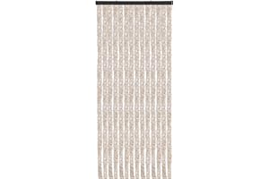 Arsvita Flauschvorhang Türvorhang (56x185 cm) in Meliert Beige-Weiß als Insektenschutz für Balkon, Terrasse oder Wohnmobil, Wohnwagen, Pavillon