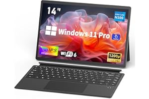 NIAKUN 14 Pouces Ordinateur Portable Tactile 2 en 1, Pc Tactile Portable 2 en 1 16GB DDR5 RAM 1TB SSD, N100 Processor, 1920 x 1200, WiFi 6, BT5.2, Clavier Rétro-éclairé Couleur, Windows 11 Pro
