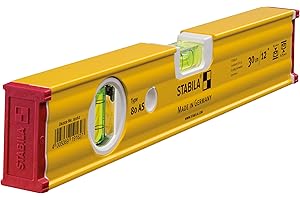 STABILA Niveau à bulle Type 80 AS, 30 cm, profilé alu renforcé, 1 fiole horizontale, 1 fiole verticale, antidérapant intégré, Made in Germany