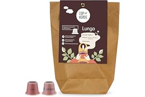 Cup Verde – 30 ekologicznych kapsułek kawy Nespresso* W 100% neutralne dla klimatu, uczciwy handel, delikatnie palenie, mocny smak, mało opakowań Kawa Lungo