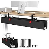Univivi No Drill Under Desk Cable Management Tray, 36 i...