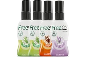 FREECÔ Freeco Before-you-go Toilet Spray | Stops odour Before it Begins with Essential Oils | Ideal for Home, Office, Public Spaces & Travel | Variety 4-Pack 4x60ml: 2 Citrus, 1 Lavender, 1 Spice Scent