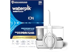 Waterpik ION Professional Cordless Water Flosser Teeth Cleaner Rechargeable and Portable, White, 1 Count