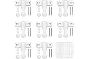 Sash Jammers, AMTOVL 8PCS Zinc Alloy Window Jammers Sash Blockers Security Jammer Locks with Fixing Screws for UPVC PVC Window Door Home Security - White