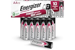 Energizer Advanced - Pile AA (Confezione da 12) - Batterie Alcaline 1,5 V - Potenza Che Dura 100% Di Extra Durata - Made in EU - 0% imballaggio privo di plastica [Esclusiva Amazon]