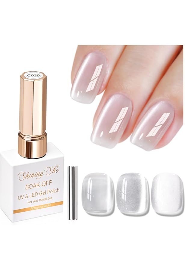 Mobray Cat Eyes Vernis Ongles Semi Permanent Set, 6 Couleurs Vernis Magnetique Semi Permanent Cat Eye Vernis Gel U V/led Diy Salon Cadeaux Kit Et Noir Bond Vernis Gel Et 1 Pc