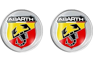 QUATTROERRE Abarth Autocollant 3D Boucliers, Lot de 2, 12 mm, Claire